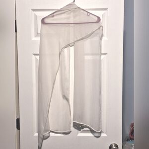 White, See-Through, Sequin Scarf